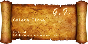 Geleta Ilona névjegykártya